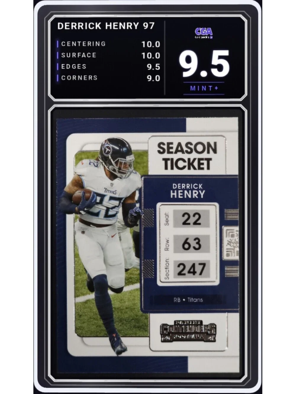 2021 Panini Contenders #97 Derrick Henry Tennessee Titans -CGA 9.5 Digital Grade